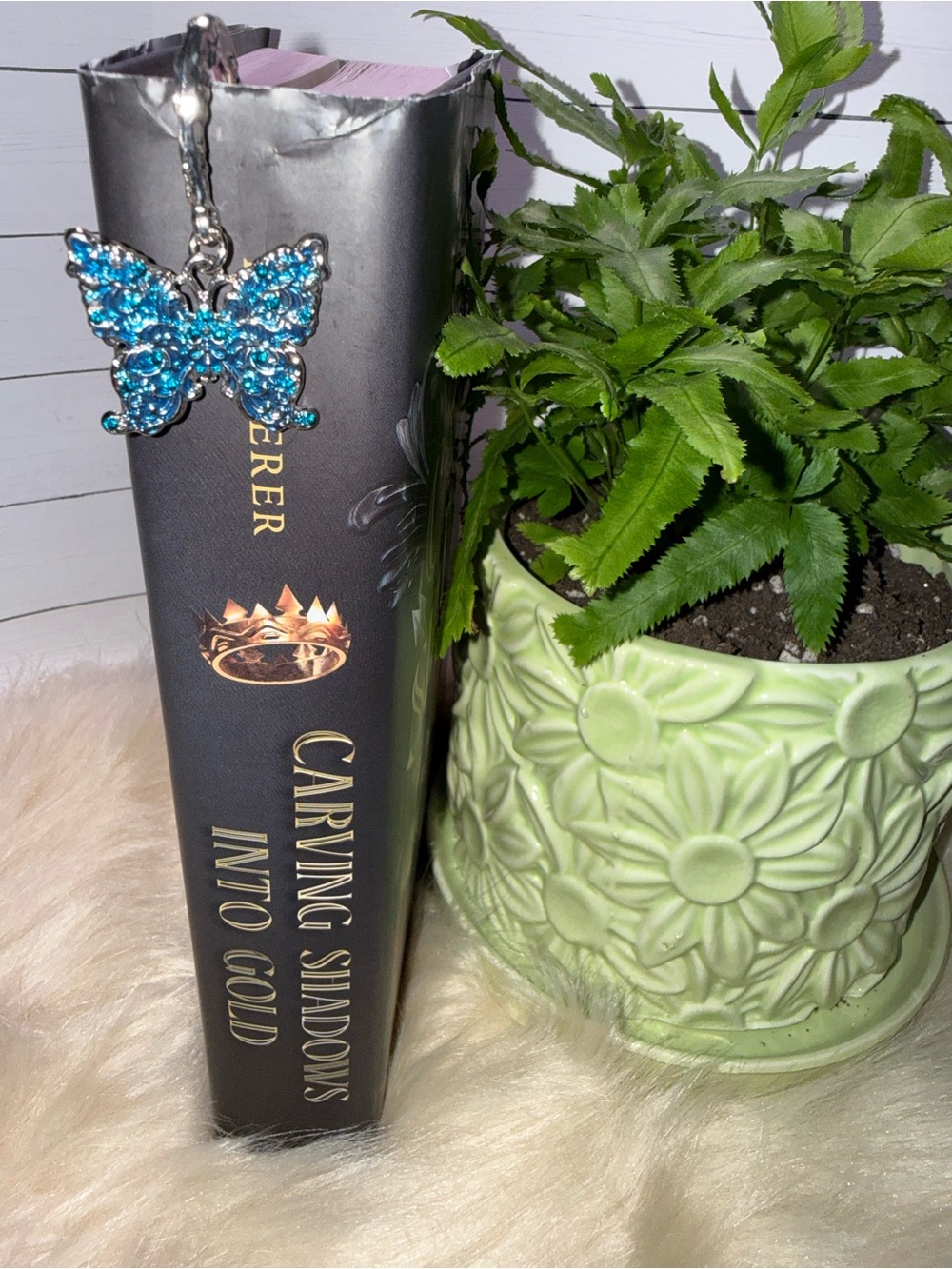 Blue Crystal Butterfly Bookmark